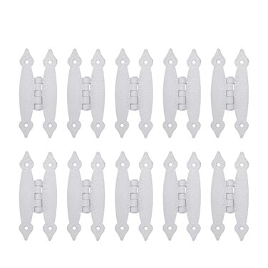 Pastlla 10pcs Cabinet Hinges Antique H Hinges Cold Rolled Steel Flat Decorative Hardware for Cabinet Cupboard Jewelry Box Door White 35 Inch