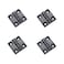 Pastlla 4 Pcs Metal Foldable Butt Hinge Zinc Alloy Ball Bearing Butt Hinge for Cabinet Door Closet157157 inchBlack