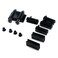 Pastlla Glass Door Pivot Hinge with Magnetic Catch and Clamp Set for Bathroom Showcase Cabinet Doors Black