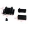 Pastlla Glass Door Pivot Hinge with Magnetic Catch and Clamp Set for Bathroom Showcase Cabinet Doors Black