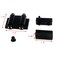Pastlla Glass Door Pivot Hinge with Magnetic Catch and Clamp Set for Bathroom Showcase Cabinet Doors Black