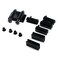 Pastlla Glass Door Pivot Hinge with Magnetic Catch and Clamp Set for Bathroom Showcase Cabinet Doors Black