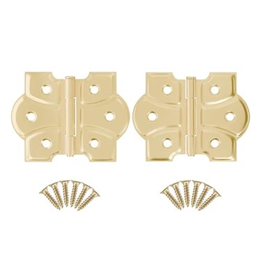 UNIQANTIQ HARDWARE Polished Brass Butterfly Hinges with Removable Pin Pack of 2 Surface Mount Cabinet Door Hinges UA261HPB 1