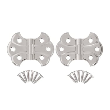 UNIQANTIQ HARDWARE Polished Nickel Butterfly Hinges 2 x 1716 Pack of 2 Surface Mount Hinges for Cabinet Doors and Boxes UA262HPN 1