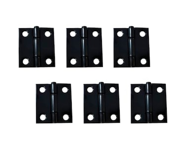 QCAA Narrow Butt Utility Hinge Swaged with Removable Loose Pin for Cabinet Door or Box Hinge 112 x 112 x 14mm Flat Black 6 Pack Made in Taiwan