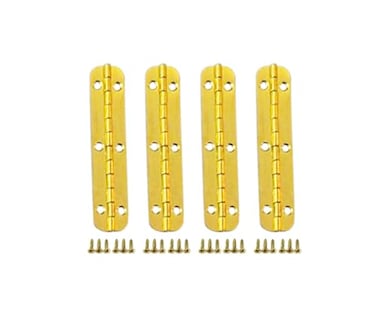 QCAA Solid Brass 180 Degrees Small Piano Hinge Wooden Jewery Box Hinge Cabinet Closet 236 x 05 Vibrated Brass 4 Pack Made in Taiwan