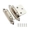 Ravinte 50 Pack 25 Pairs 12 inch Overlay Variable Cabinet Hinges SelfClosing SemiConcealed Face Mount Satin Nickel Decorative Hardware with Door Bumpers for Kitchen Cupboard Doors Silver