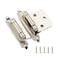 Ravinte 50 Pack 25 Pairs 12 inch Overlay Variable Cabinet Hinges SelfClosing SemiConcealed Face Mount Satin Nickel Decorative Hardware with Door Bumpers for Kitchen Cupboard Doors Silver