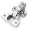 Ravinte 50 Pack 25 Pairs Short Arm Kitchen Cabinet Hinges for 12 Inch Overlay Cabinet Brushed Nickel 105 Degree Opening Angle Hinges Soft Close Concealed with Mounting Screws for Face Frame Door