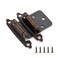 Ravinte 60 Pack 30 Pairs 12 inch Overlay Cabinet Hinges SelfClosing SemiConcealed Face Mount Antique Copper Decorative Hardware with Door Bumpers for Kitchen Cupboard Doors