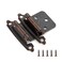 Ravinte 60 Pack 30 Pairs 12 inch Overlay Cabinet Hinges SelfClosing SemiConcealed Face Mount Antique Copper Decorative Hardware with Door Bumpers for Kitchen Cupboard Doors
