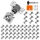 Redunest 34 Inch Overlay Soft Close Cabinet Hinges 50 Pack Slow Soft Close Hinges for Kitchen Cabinets Satin Nickel Hidden Self Closing Kitchen Cabinet Hinges for Cupboard