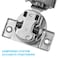 Redunest 34 Inch Overlay Soft Close Cabinet Hinges 50 Pack Slow Soft Close Hinges for Kitchen Cabinets Satin Nickel Hidden Self Closing Kitchen Cabinet Hinges for Cupboard