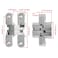 Rierdge Hidden Gate Hinge 238 Stainless Steel 180 Degree Invisible Cross Hinges for Kitchen Cabinet Door Frameless Concealed Hinge with Screws 4pcs
