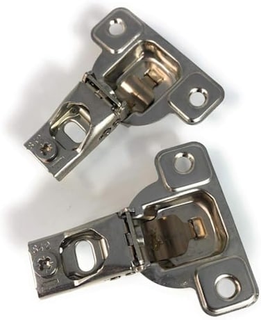 Salice ECentra NickelPlated Metal 106degree 916inch Overlay Screwon Face Frame Hinge with 2 Cams 2
