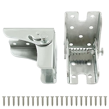 suiwotin Suiwotin 2pcs Folding Hinge Bracket Self Locking Hinges 90 Degree Foldable Table Bracket Heavy Duty Leg Fittings Angle Braces for Folding Table Workbench Bed Legs Zinc Plated Silver