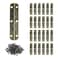 T Tulead Retro Bronze Door Hinges Iron Folding Butt Hinge Piano Hinges Jewelry Box Hinges 256x059 Cabinet Gate Closet Hinge Pack of 24 with Mounting Screws
