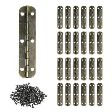 T Tulead Retro Bronze Door Hinges Iron Folding Butt Hinge Piano Hinges Jewelry Box Hinges 256x059 Cabinet Gate Closet Hinge Pack of 24 with Mounting Screws