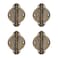 Tiazza 4Pcs Antique Brass Small Hinges Furniture Cabinet Drawer Door Gift Box Jewelry Box Pure Copper Embossing Hinge