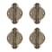 Tiazza 4Pcs Antique Brass Small Hinges Furniture Cabinet Drawer Door Gift Box Jewelry Box Pure Copper Embossing Hinge