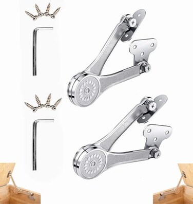 Hingex Toy Box Hinges Soft Close Adjustable Chest Hinges for Wooden Box Chest Bench Trunk Lid Support Soft Close Hinges for Toy Boxes Heavy Duty Smooth 2 Pack