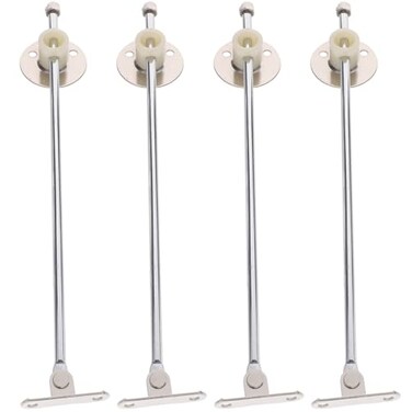 Uonlytech 4Pack Lid Support Hinge Soft Close Cabinet Door Damper Drop Down Hinge for Kitchen Cabinet Lid Stay Support for Flap Door Iron Silver 905 X 143 X 019 in