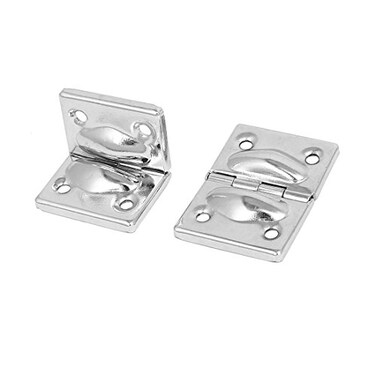 uxcell Toolbox Suitcase Box Metal Hinges Support Silver Tone 44mmx30mm 2pcs