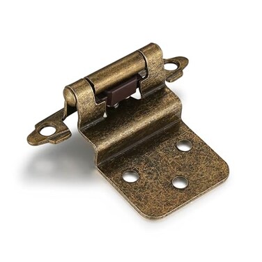 Vallecloud 4 Pack 2 Pair 38 Inset Antique Brass Self Closing Cabinet Hinges for Offset Kitchen Cabinet Door Face Frame Semi Concealed Kitchen Cabinet Hinges