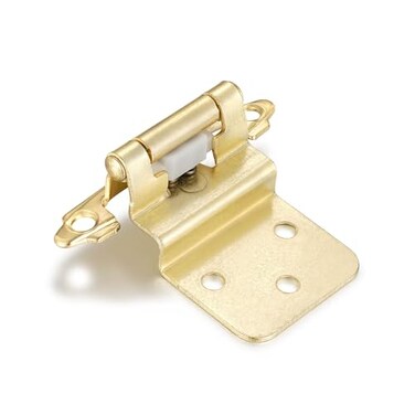 Vallecloud 4 Pack 2 Pair 38 Inset Gold Brass Self Closing Cabinet Hinges for Offset Kitchen Cabinet Door Face Frame Semi Concealed Kitchen Cabinet Hinges