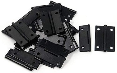 XMHF Folding Butt Hinge Cabinet Gate Closet Door Hinge 112 Long Home Furniture Hardware with Mounting Screws Black Pack of 12