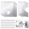 Yaocom 10 Pcs Cabinet Hinge Repair Kit Stainless Steel Silver Polished 5 Large 5 Small Repair Plates with 60 Screws