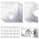 Yaocom 10 Pcs Cabinet Hinge Repair Kit Stainless Steel Silver Polished 5 Large 5 Small Repair Plates with 60 Screws