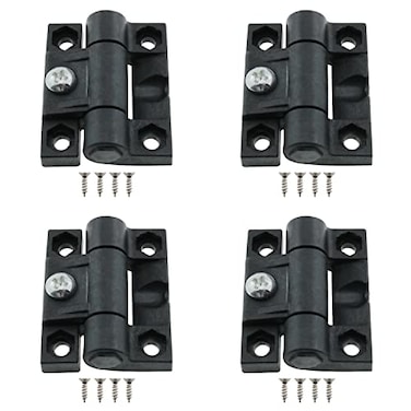ZZHXSM 4pcs Adjustable Torque Hinge Black Door Hinge Nylon Plastic Butt Hinge for Wooden Box Furniture Electric Cabinet Hardware