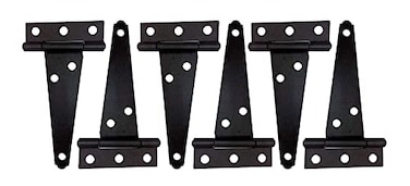 QCAA Steel Light T Hinge 4 x2516 x14mm Elegant 2Layered Frosted Matte Black Powder Coated 6 Pack