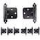 SDTC Tech 8Pack Overlay Cabinet Door Hinges Matte Black SelfClosing Flush Cabinet Hinges with Mounting Screws Face Mount