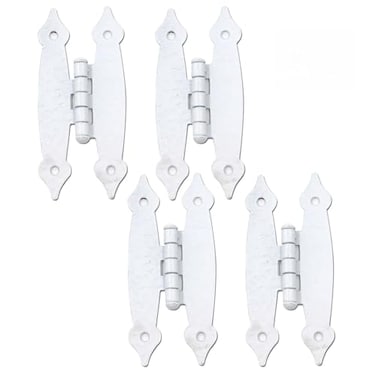 T Tulead White HShape Hinges Flush Mount Furniture Cabinet Door Hinges Pack of 4 with Silver Screws