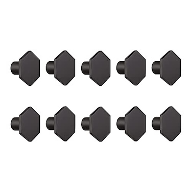 Design House 206599BLK Solid Hexagon Cabinet Knob Matte Black 10Pack