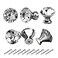 HOSL 10Pcs Cabinet Knobs 12 Dresser Knob Crystal Glass Drawer Pulls and Knobs Diamond Shape Silver Knobs for Kitchen Cupboard Bathroom Pull Handles 30mm Clear