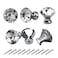 HOSL 10Pcs Cabinet Knobs 12 Dresser Knob Crystal Glass Drawer Pulls and Knobs Diamond Shape Silver Knobs for Kitchen Cupboard Bathroom Pull Handles 30mm Clear