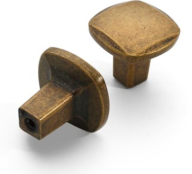 Asidrama 10 Pack Antique Brass Cabinet Knobs HeavyDuty Solid Kitchen Cabinet Pulls Aged Brass Dresser Drawer Hardware for Cupboard