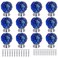 ANJUU 12 Pcs 30mm Round Shape Crystal Glass Cabinet Knobs with Screws Drawer Knob Pull Handle Used for Kitchen Dresser Door CupboardBlue