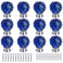 ANJUU 12 Pcs 30mm Round Shape Crystal Glass Cabinet Knobs with Screws Drawer Knob Pull Handle Used for Kitchen Dresser Door CupboardBlue