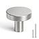 homdiy 25 Pack Brushed Nickel Cabinet Knobs Round Kitchen Drawer Knobs Silver Knobs for Cabinets Metal Handles for Desk Drawers Cupboard