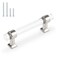 Orger 5 Pack Kitchen Cabinet Pulls 312 Inch Hole Center Silver Chrome Finish with Clear Acrylic Drawer Pulls for Badroom Cupboard Dresser Drawer Handles