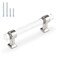 Orger 5 Pack Kitchen Cabinet Pulls 312 Inch Hole Center Silver Chrome Finish with Clear Acrylic Drawer Pulls for Badroom Cupboard Dresser Drawer Handles