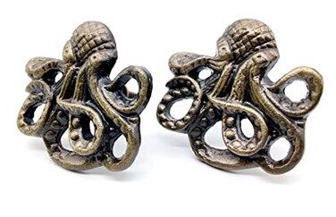 5MOONSUN5 s Cast Iron Octopus Knob Nautical Cabinet Drawer Pulls Metal Door Handles for Dresser Closet Cupboard Coastal Beach Decor Set of 2