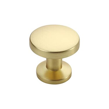Alzassbg 10 Pack Brushed Brass Cabinet Knobs 11 Inch30mm Diameter Round Cabinet Knob Hardware for Kitchen Dresser Drawer AL6044BB