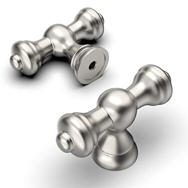 Amerdeco 10 Pack Brushed Satin Nickel Kitchen Cabinet Knobs 21 Inch53mm Single Hole Cabinet Handles Dresser Knobs Drawer Knobs and Pulls for Bathroom Cabinets