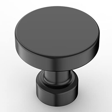 Amerdeco 30 Pack Matte Black Kitchen Cabinet Knobs 116 Inch30mm Single Hole Cabinet Pulls Dresser Knobs Round Drawer Knobs and Pulls for Bathroom Cabinets