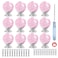 ANJUU 12 Pcs 30mm Round Shape Bubble Crystal Glass Cabinet Knobs with Screws Drawer Knob Pull Handle Used for Kitchen Dresser Door Cupboard Pink